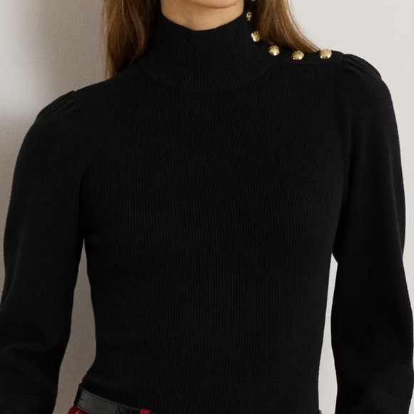 Calvin Klein Jeans Sweaters - Black Turtleneck Sweater with Red Plaid Pants